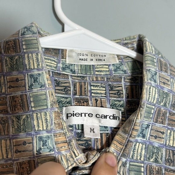 Pierre Cardin Vintage Patterned Long Sleeve Button Down Collared Shirt Sz M - Picture 3 of 7
